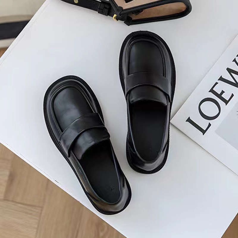 Soft-soled black small leather shoes women's new shoes British style flat-soled single shoes versatile