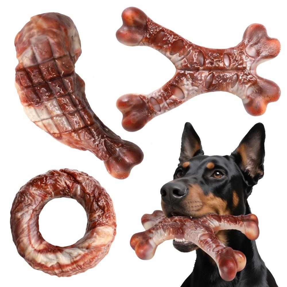 

Durable Nylon Material Chew Toys Beef Aroma Interactive Dog Toys Tough Chew Teeth Cleaning Toy for Large Medium Small Varieties кавовий