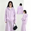 Womens Oversized Hooded Sweatshirt Lightweight Casual Korean Style Fall Pullover With Zipper