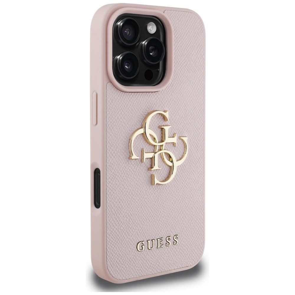 Etui Guess Grained Big 4G Logo Small     Classic Logo Do Iphone 16 Pro Max Różowy