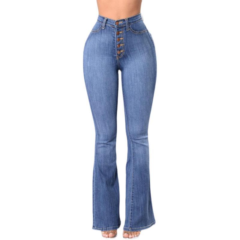 2021 European & American High-Stretch High-Waist Women's Micro Flare Jeans