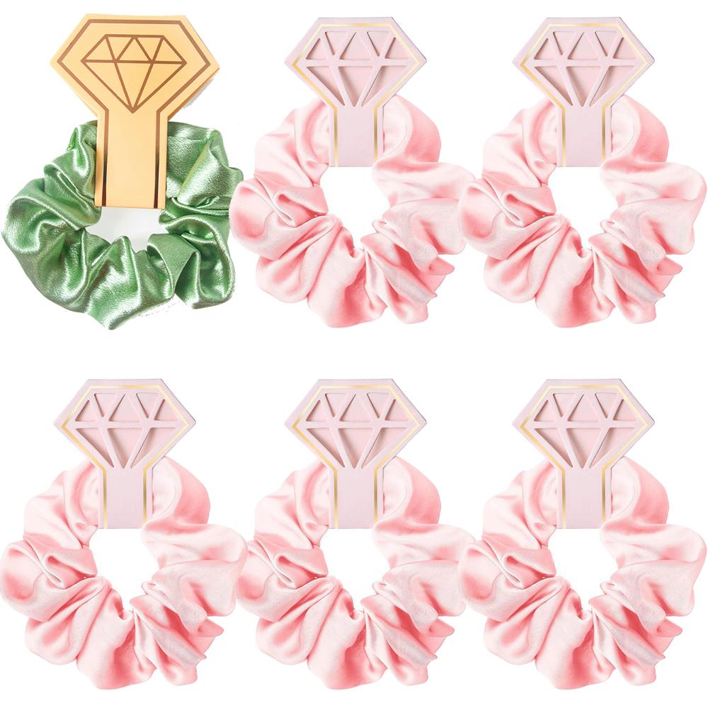 6pcs Satin Scrunchies Girls Elastic Hair Band Ponytail Holder Ties Rubber Bands Bride Bridesmaid Accessories Wedding Supplies
