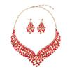 2026 European and American Bridal Banquet Crystal Collarbone Necklace Earring Set Women's Dress Jewelry Manufacturer