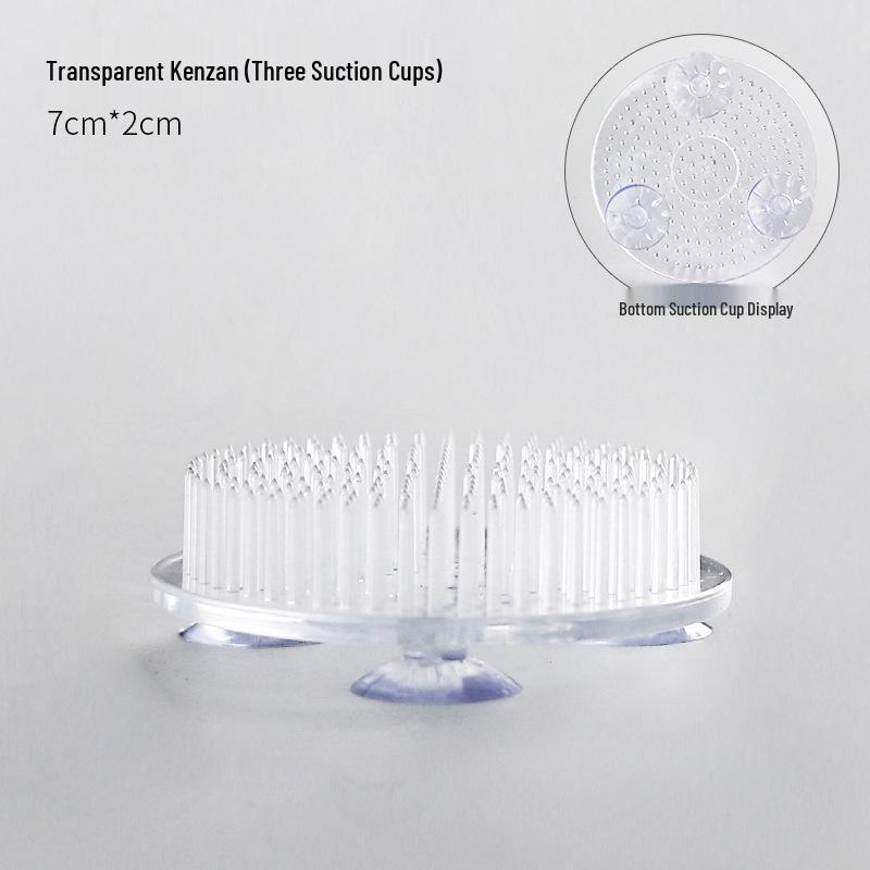 Transparent Plastic Kenzan Flower Holder for Zen Ikebana and Ohara School Arrangements