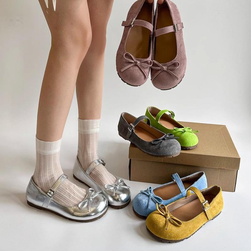 Flache Sohle, flacher Ausschnitt, einzelne Schuhe für Damen, neu für den Frühling, vielseitig, Rock, Ballett-Mary-Janes
