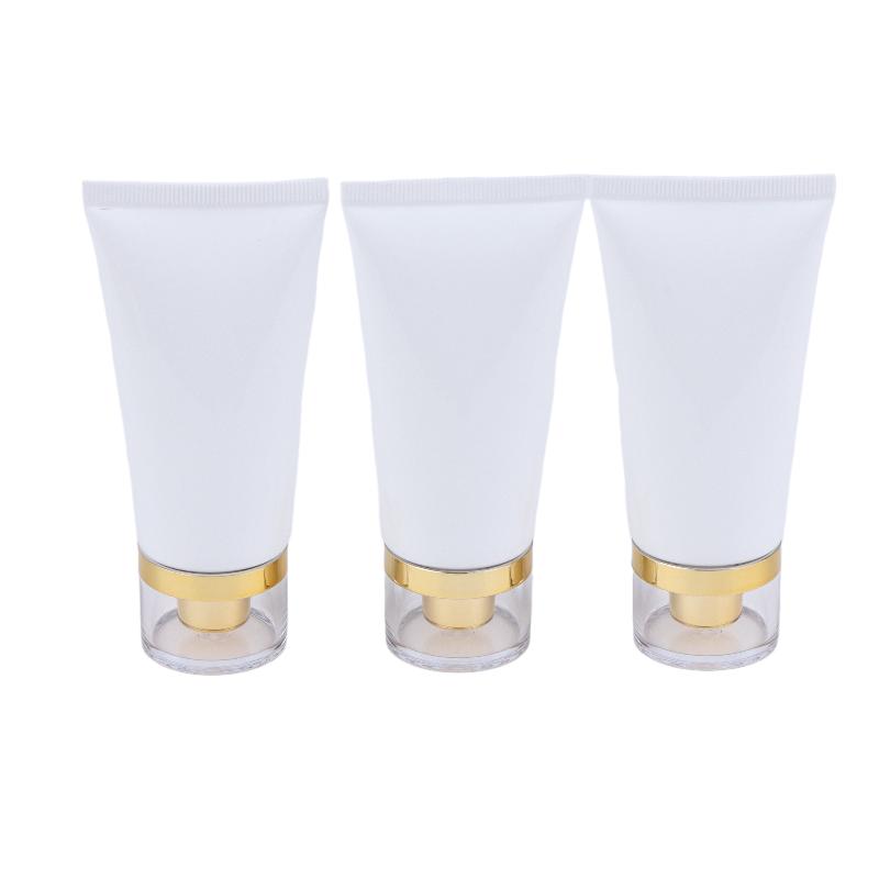 3Pcs 50/100Ml White Empty Cosmetic Squeeze Tubes Travel Dispensing Tubes Refillable Containers For Lotion Cream Facial Cleaner