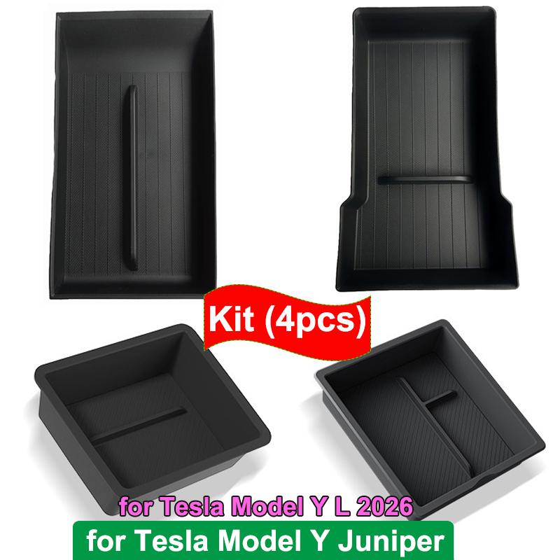 for Tesla Model Y L 2026 Center Console Storage Tray Armrest Box Organizer Box Tesla Model Y Juniper Modification Accessories