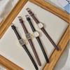 Quartz Minimalist Square Watch Women Petite Wrist Retro Synthetic Leather Strap