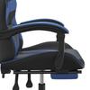 Gaming Chair with Footrest Swivel Black & Blue Synthetic Leather