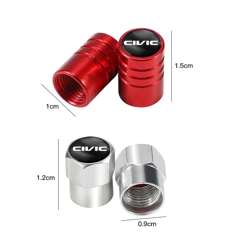 4Pcs Metal Car Wheel Tire Valves Caps Waterproof Dustproof Cover For Honda Civic Fit Accord City Vezel CR-V S660 Odyssey HR-V rlsh58