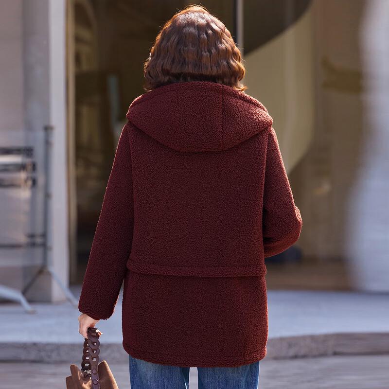 Hengyuanxiang Women's Fleece-Lined Hooded Winter Coat