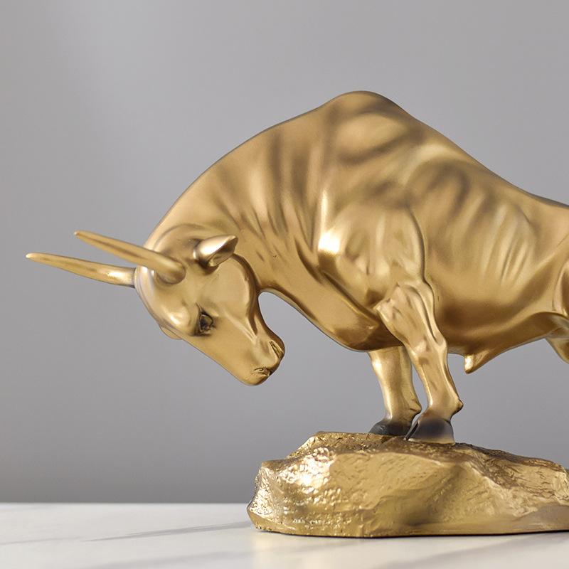Bull Statue Sculpture-Collectable Table Decor-Cattle Figurine for Office Home Decoration