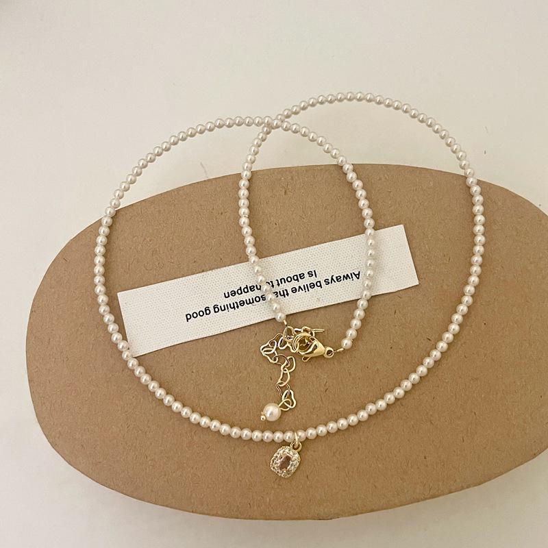 

Элегантное французское ожерелье с жемчугом и цирконием — модная, высококачественная цепочка на ключицу для женщин