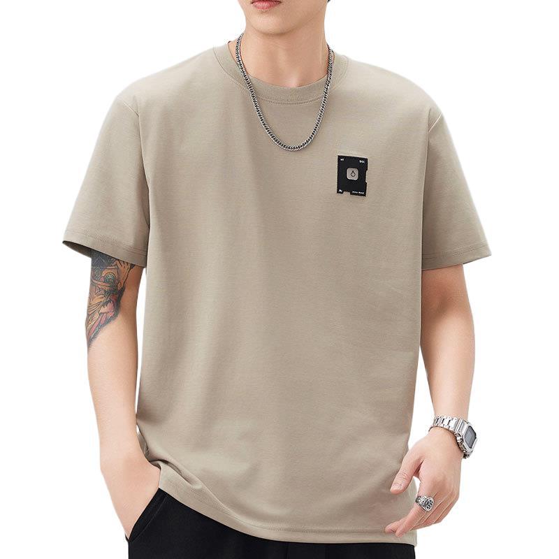 Herren Aktuelles Sommer Bequeme Passform Rundhals Kurzarm T-Shirt Dünnes Bedrucktes Kurzes T-Shirt