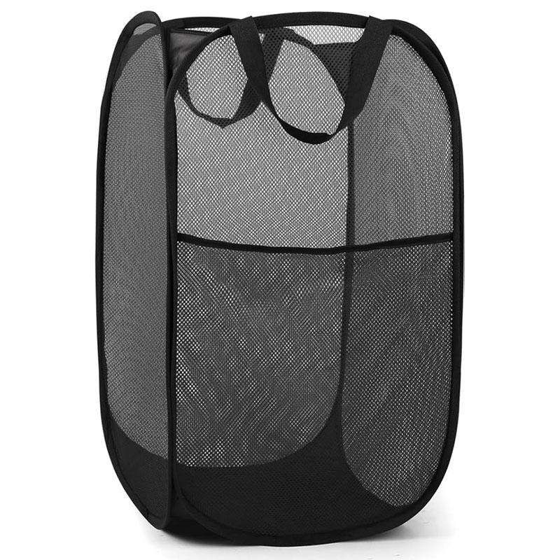 Zusammenklappbarer Sortierkorb für schmutzige Wäsche, Waschrahmen, Badezimmertuch, Netz-Aufbewahrungstasche, Rahmen, Eimer, Wäsche-Organizer, Aufbewahrungstasche