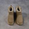 Johnature Genuine Leather Thick Soled Snow Boots Cow Suede And Plush Warm Women's Cotton Shoes