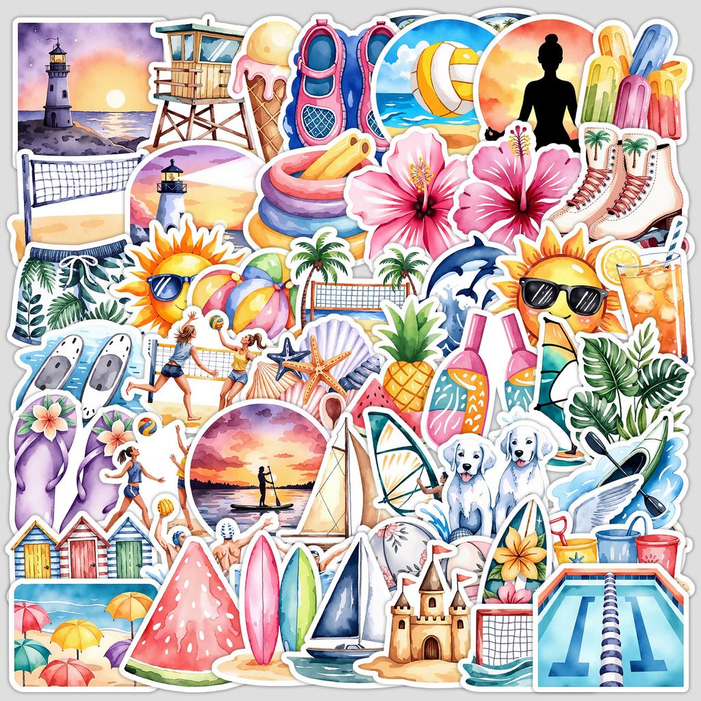 50 Summer Sports Graffiti Stickers Decorate Guitar Notebook Suitcase DIY Waterproof Stickers