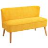 Two-Seater Sofa, Elegant Scandi Design, Solid Wood Frame, Up to 150 kg, 117 x 56.5 x 77 cm, Yellow