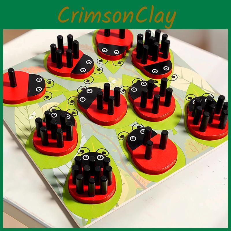Fun Number Cognition Pairing Wooden Ladybug Stacked High Children Puzzle Toy For Early Childhood Learning