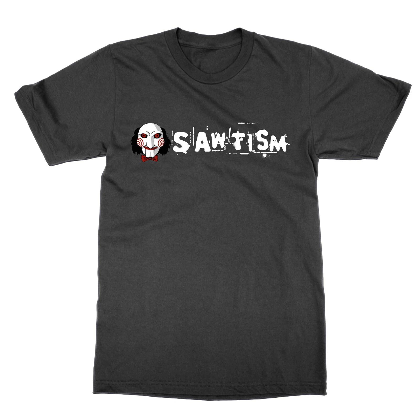 

Sawtism T-Shirt Funny Geek Autism Saw Movie Movie Horror Tee Gift XL