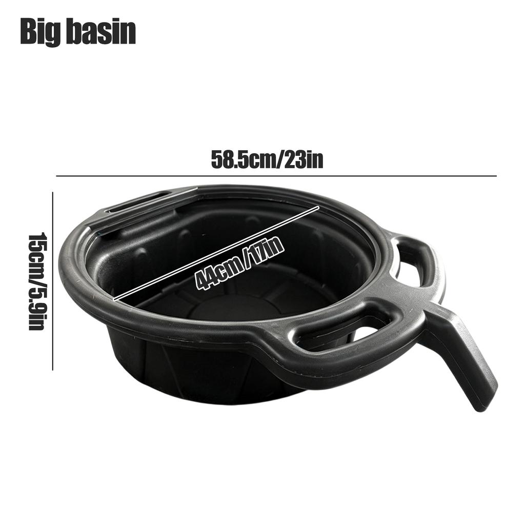 Large Coolant Drain Pans Chemical Resistant Design Plastic Anti Splash Oil Pans Anti Splash Baffles Large Spout for Easy Pouring