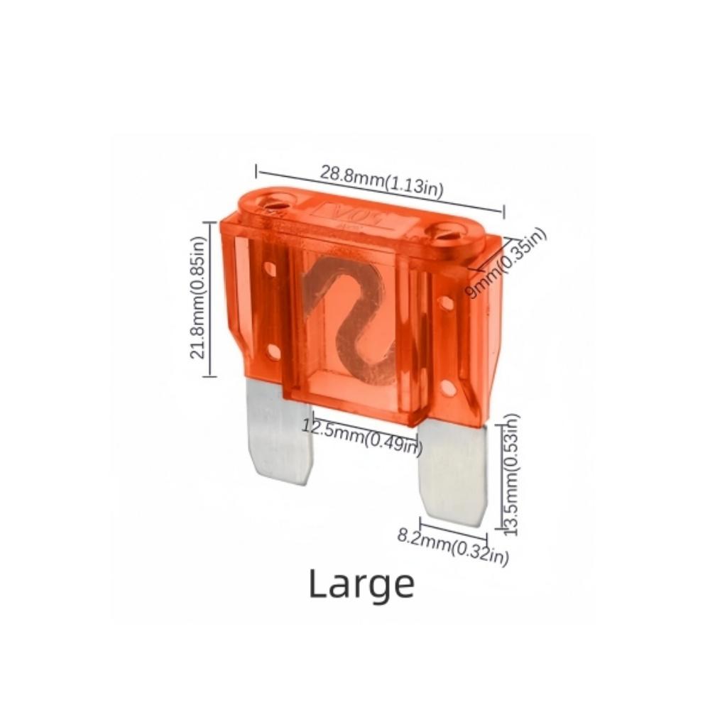 10pcs 32V Mini Micro Medium Large Fuse Safety 1A 2A 3A 4A 5A 7.5A 10A 15A 20A 25A 30A 35A 40A 50A 60A 70A 80A 100A Insert Fuses Fuse Holders1