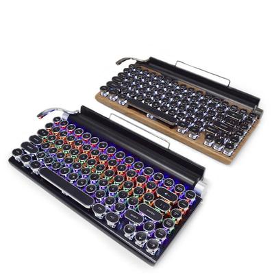 Retro Punk Mechanical Gaming Keyboard: Wired/Wireless Bluetooth with Blue Switch