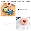 Portable Round USB Cable Winder Small Cable Organizer Rotating Data Wire Organizer Mobile Phone Mobile Charging Wire Winder
