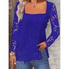 JPNTKY Women's Fashion Casual Solid Color Print Short Sleeve  Square Collar  Blouses & Shirts
