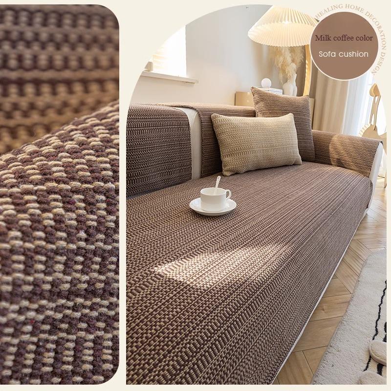 Japanese Style Cotton and Linen Sofa Cushion Universal Anti Slip Cushion for All Seasons Household Goods