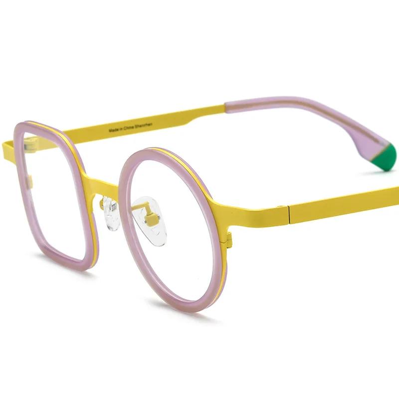 Ins Brazil Titanium Acetate Round Square Personalized Eyeglasses Optical Prescription Multicolors Handmade Classical Glasses
