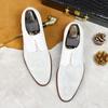 Summer Men Dress Shoes 2024 New Wedding Social Suit Luxury Genuine Leather Handmade Comfortable Fashion Hollow White Shoes Man