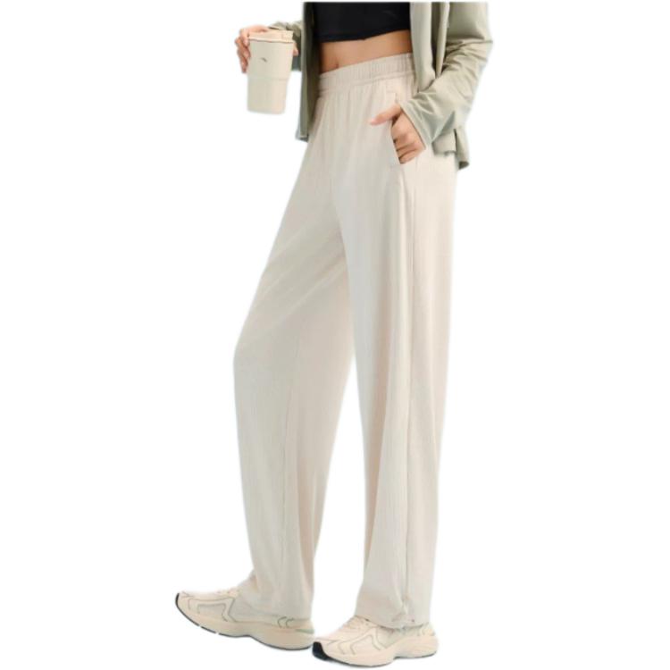 Anta Training Series Solid Color Mid-Rise Breathable Versatile Loose Sports Long Pants Women Bottoms Black 162527318-3
