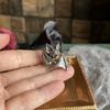 European Authentic Thai Silver Punk Gothic Bat Adjustable Ring for Men and Women