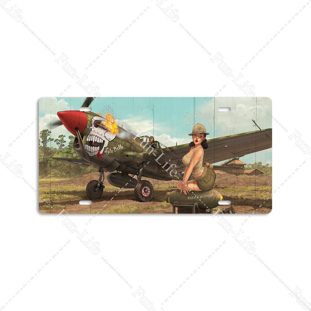 Beauty Vintage Metal Poster Airplane Retro Tinplate Compact Car Tin Signs Board Home Pub Bar Cafe Garage Wall Decor 15x30 cm