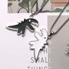 Doppelseitiger Öltropf-Dinosaurier Hip-Hop Herbst und Winter Niedliches Tier-Paar Accessoires Anhänger Halskette für Männer und Frauen