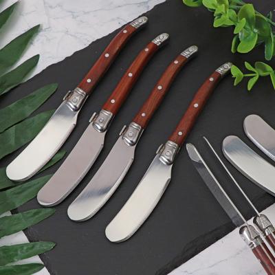 Rosewood Handle Stainless Steel Butter Knife Cheese Spreader Knife Jam Spatula Child Kid Sandwich Cheese Cake Slicer