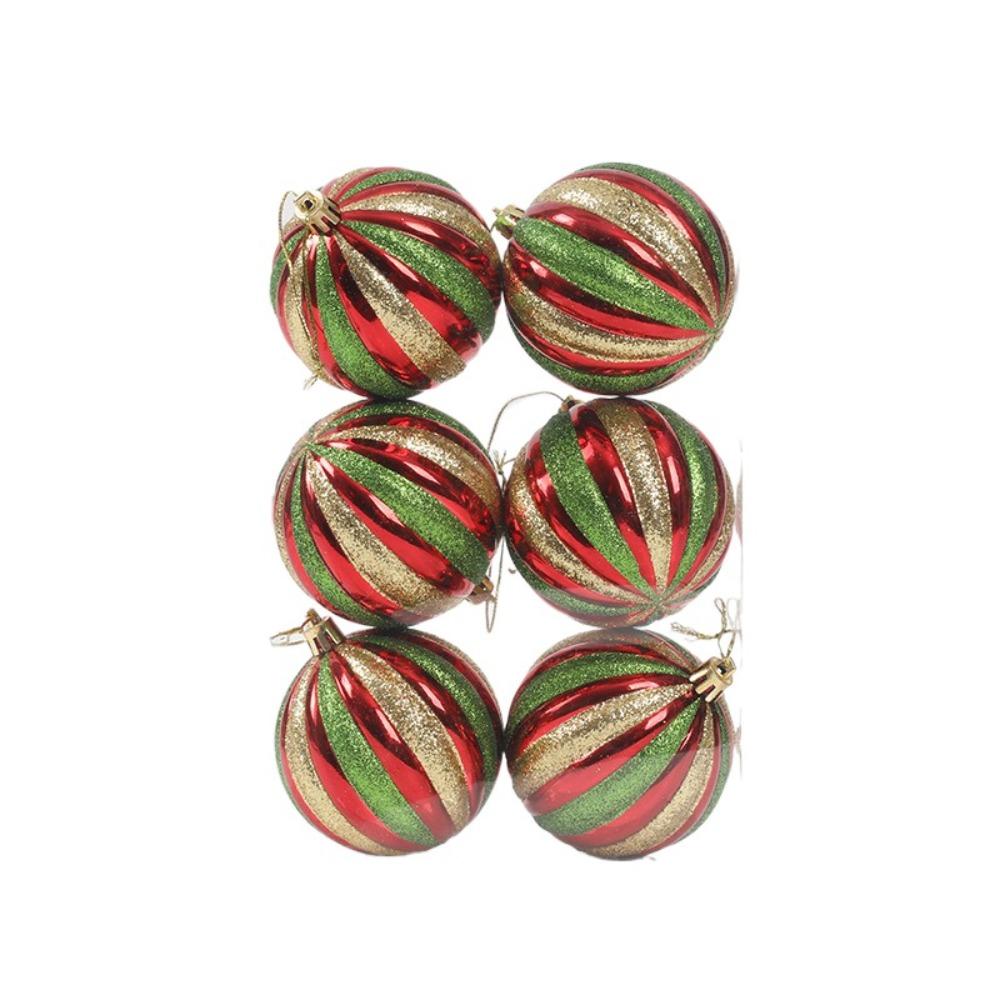 6pcs Creative Christmas Ball Set Plastic Hanging Ornament Christmas Tree Pendant Wedding
