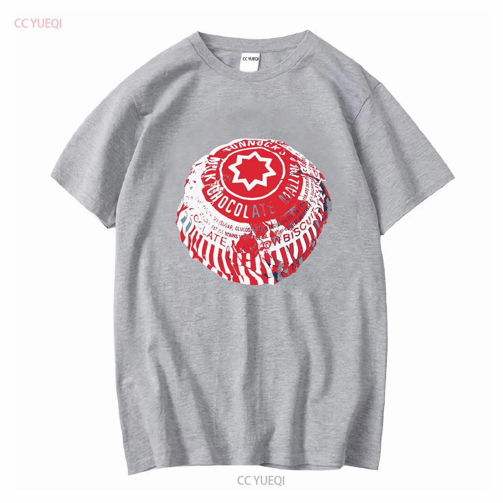 Tunnocks Tea Cake Pop Art Bílé a červené provedení Tričko s dlouhým nebo krátkým rukávem vintage Oprané značkové oblečení Pohodlné