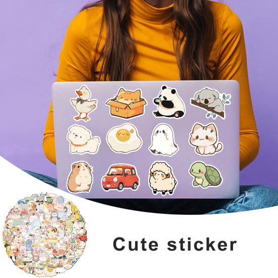 

Yousheng 50/100Pcs Animal Stickers Waterproof PVC Cartoon Sticker for Notebook Guitar Skateboard Luggage Decoration