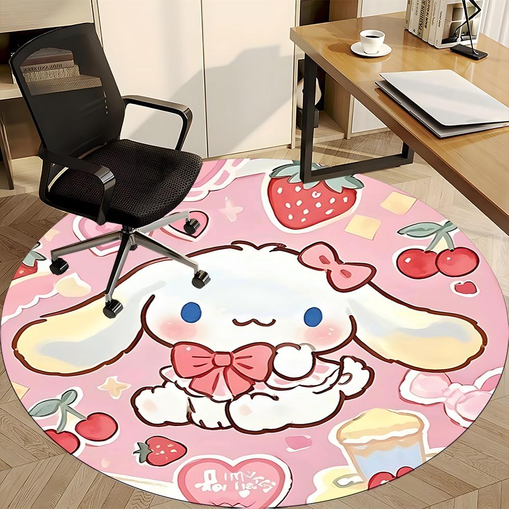 1pc Cinnamoroll Chair Carpet for Office Non-Slip, Soft & Comfortable, Carpet for Office, Gaming, Lightweight Round Floor Mat Yy251021027