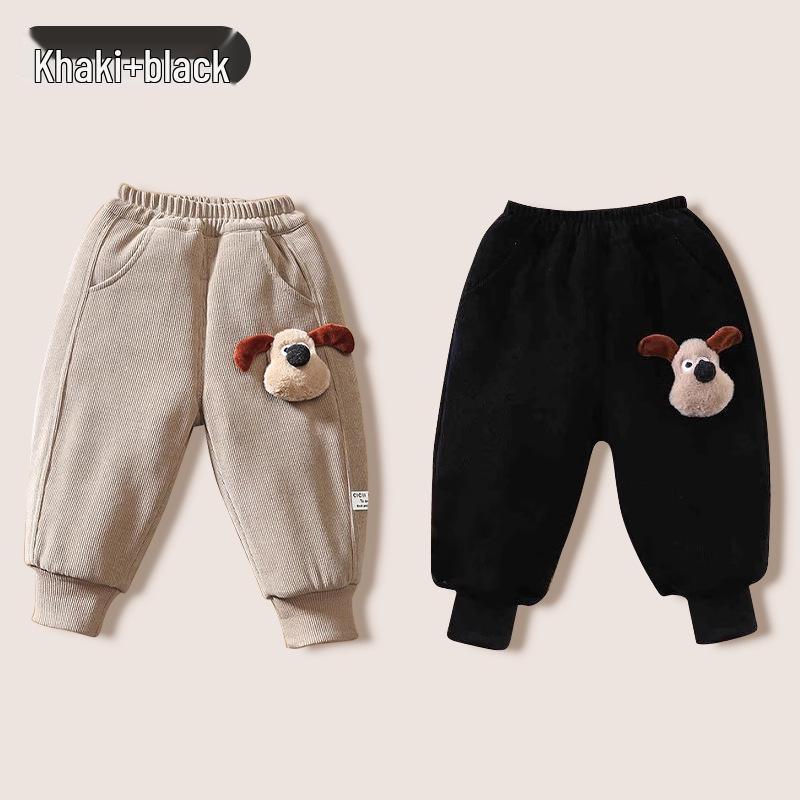 Jingqi Baumwoll-Sweathose mit Fleecefutter für Kinder: Warme Winterhosen für Jungen und Mädchen