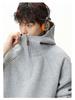 Unisex Heavyweight Half-Zip Hoodie with 3D Panel & Stand-up Collar for Autumn/Winter