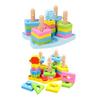 Wood Shape Sorting Geometric Stacker Blocks Developmental for Kids Gifts
