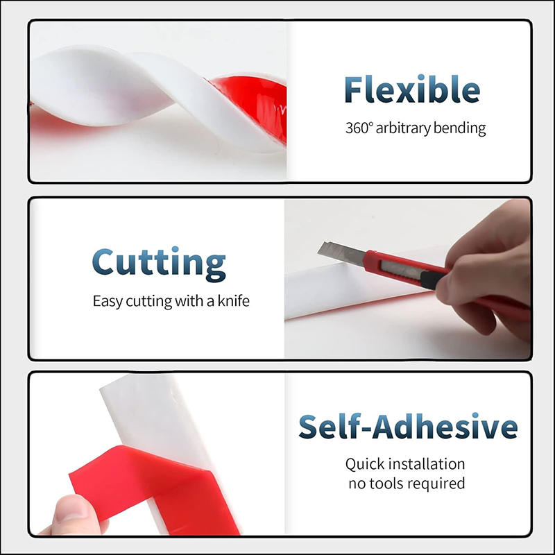 New Water Waterstop Strip Barrier Bathroom Kitchen Floor Retaining Waterproof Barrier Bendable Countertop Water Blocking Strip