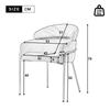 Dining chair, single, light luxury, living room, bedroom, leisure chair, with four metal legs, velvet, beige[OLD SKU:WF317939AAB]