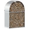 VidaXL Porte-bûches, Support à Bois de Chauffage avec Rangement, Étagère à Bois de Chauffage Extérieur, Argenté 80x45x120 cm 364589