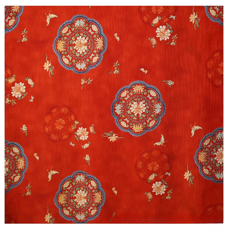 100x150cm Soft Flower Pattern Textile Needlework Chinese Digital Printed Fabric Rayon for DIY Sewing Clothing Dresses Pajamas