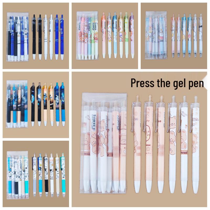 12-Pack Clickable Ballpoint Pens with 0.5mm Refillable ST Needle Tip for Exams, Black Water-Based Ink