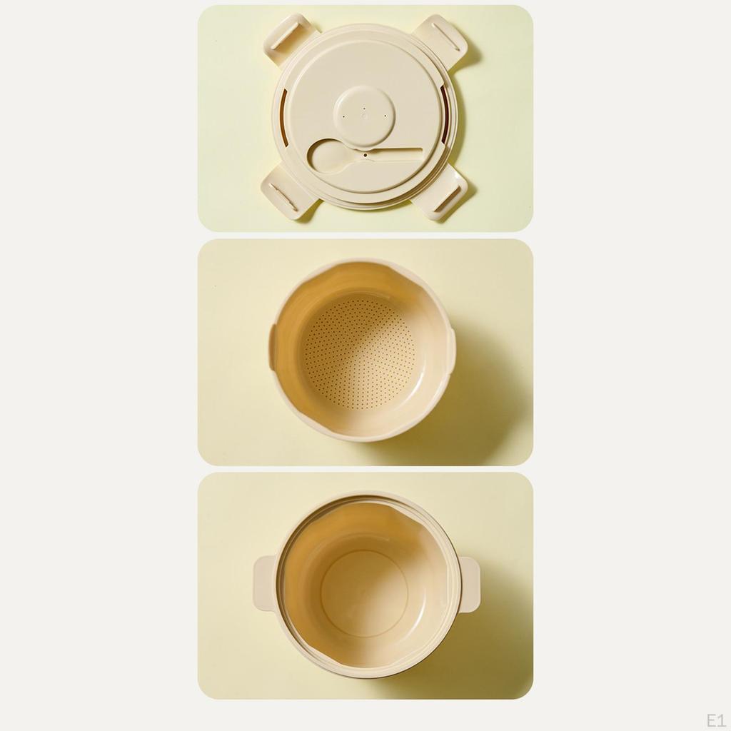 Microwave Rice Cooker Steamer,Cooking Tool Maker Steaming Pot Serving Bowl Micro Cookware for
